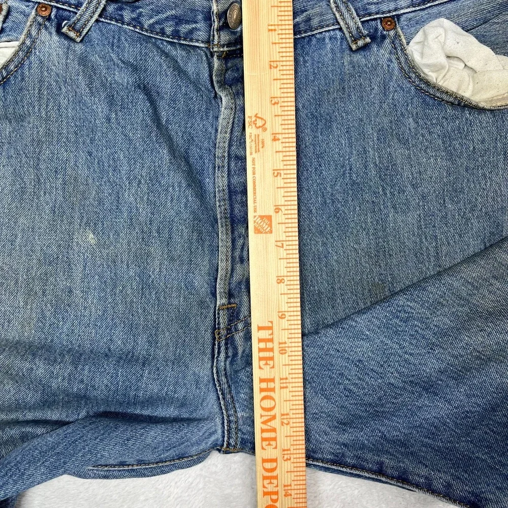 Levi's 501 Jeans Blue Denim‎ Mid Rise Classic Straight Button Fly 43X29 - Flaws
